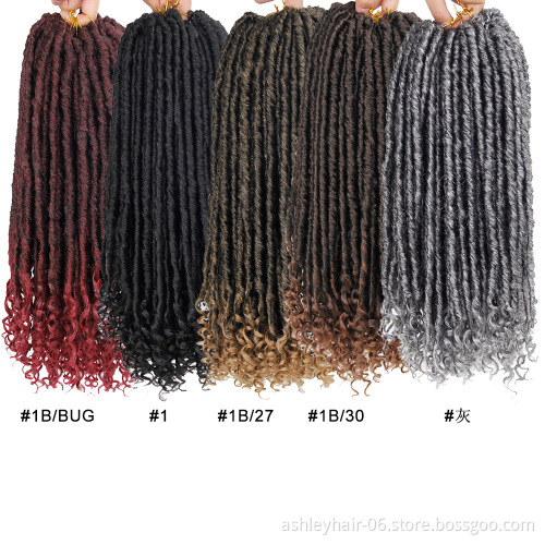 Tangle Free Wholesale Pre looped Synthetic Fiber Crochet Soft Julianna Goddess Locs Hair